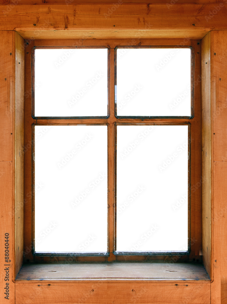 Obraz premium Wooden window with isolated background