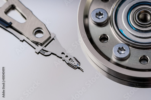 HDD Harddisk internals closeup datadisk