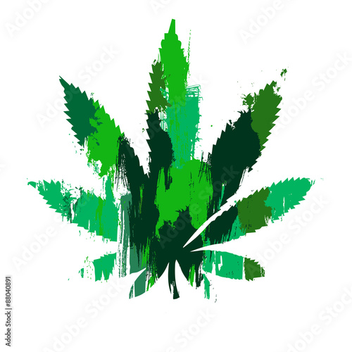 marijuana leaf street art 