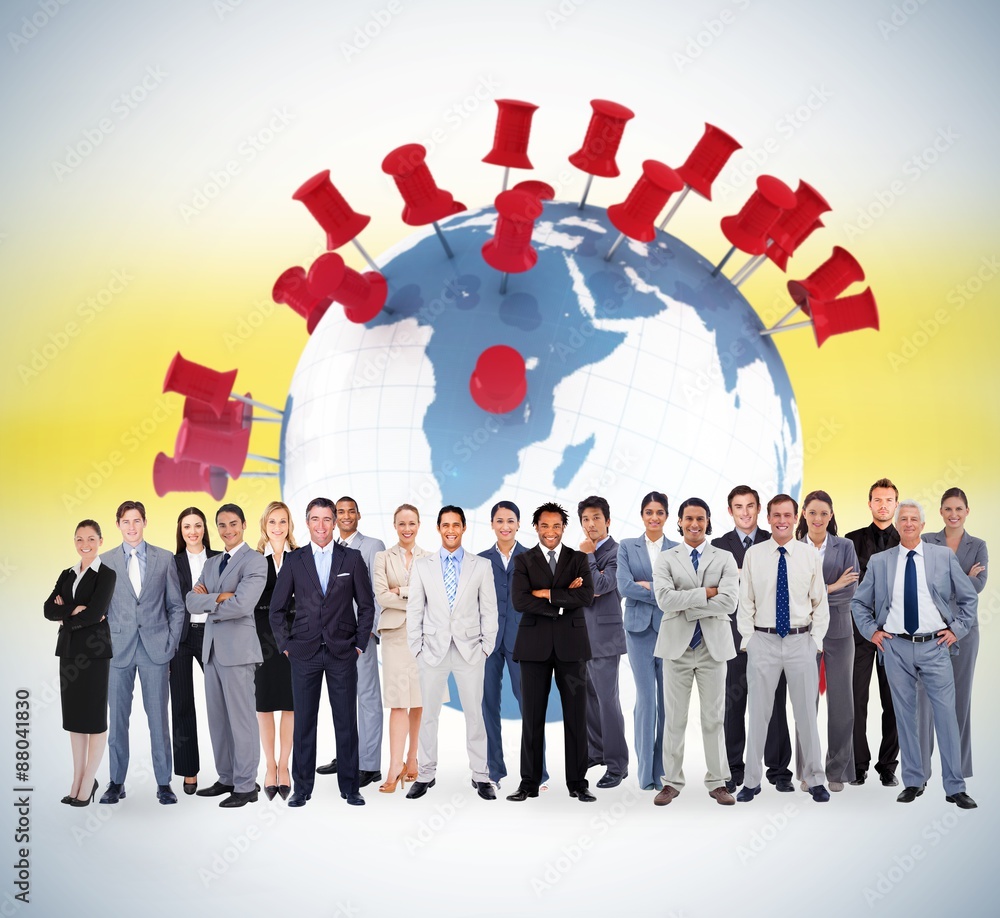 Composite image of business people standing up Composite image of business people standing up