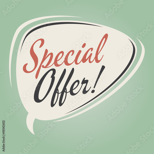 special offer retro speech bubble