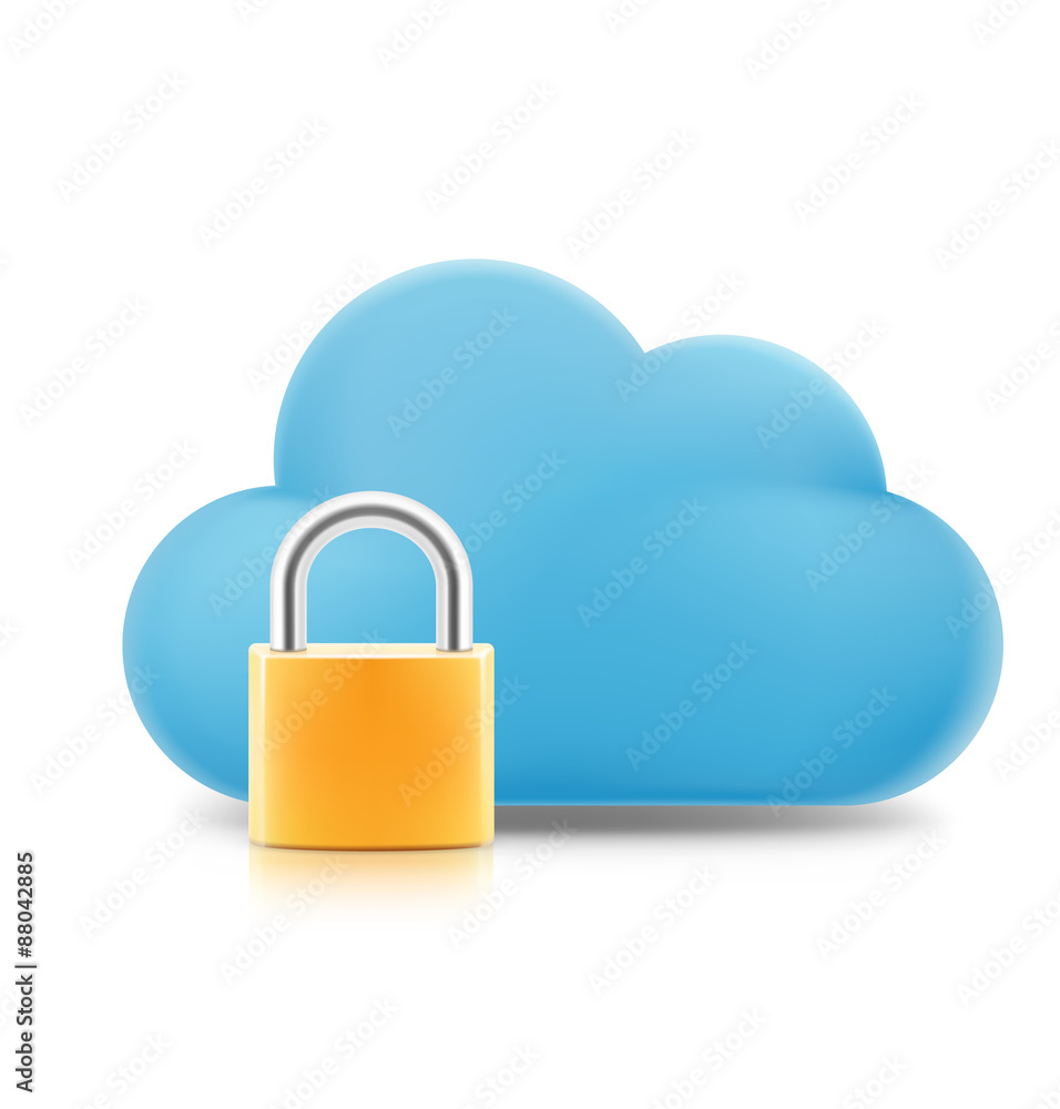 Cloud Security isolated on white background. Vector illustration Cloud Security isolated on white background. Vector illustration