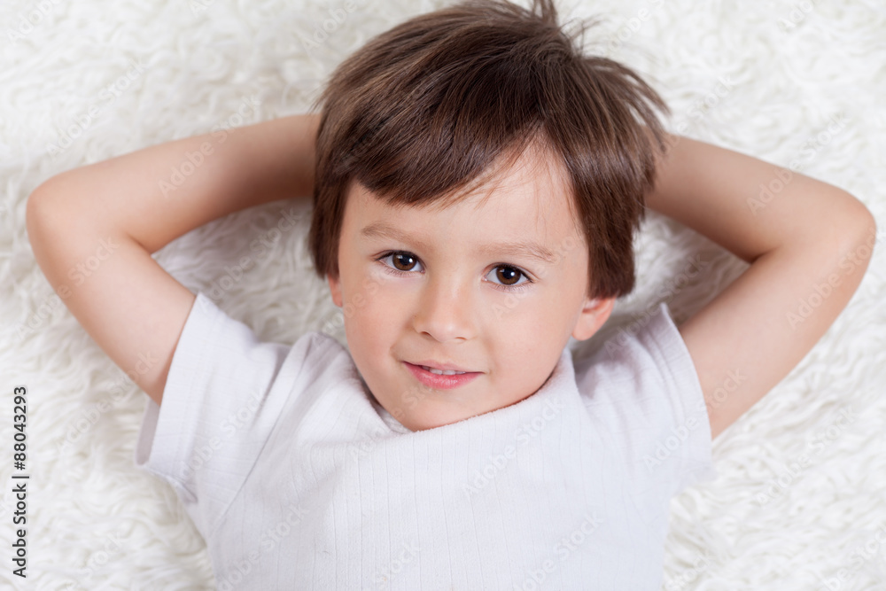 Adorable sweet happy toddler boy looking at camera Adorable sweet happy toddler boy looking at camera