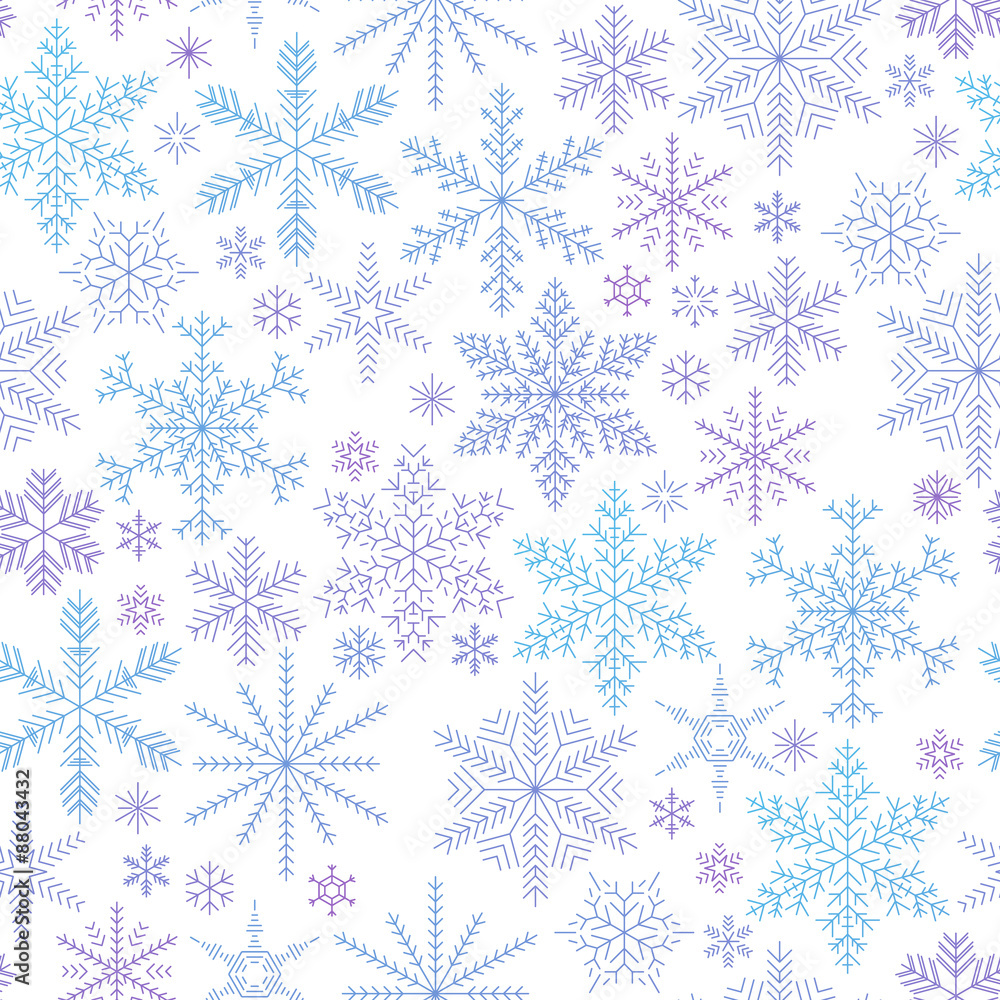 Falling snowflakes colorful seamless pattern. Falling snowflakes colorful seamless pattern.
