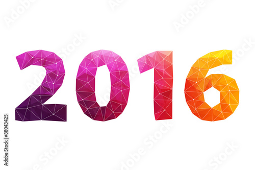 Happy New Year 2016 colorful symbol.