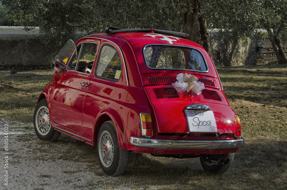 Car decorated for a wedding in Italy Car decorated for a wedding in Italy