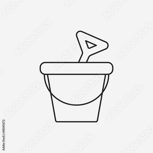 sand bucket line icon