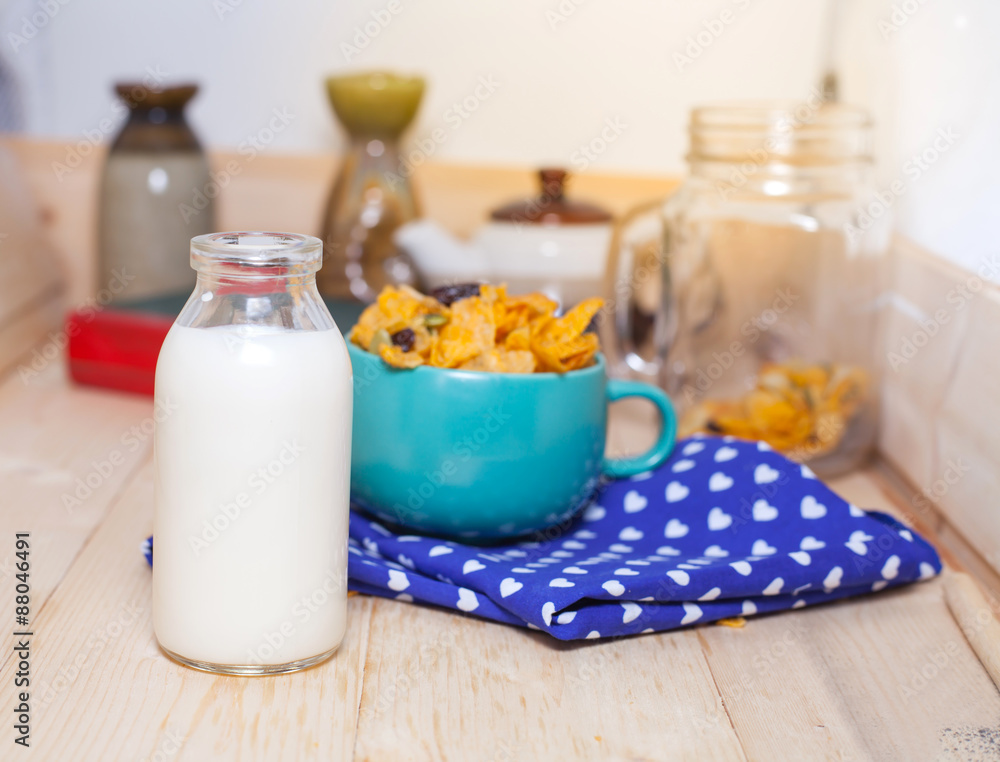 Cornflakes Caramel with milk. Cornflakes Caramel with milk.