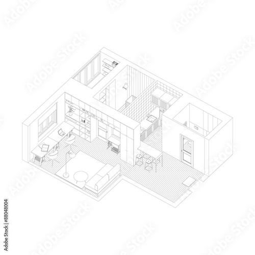 Interior drawing of the apartment.