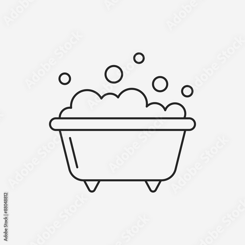 bathtub line icon