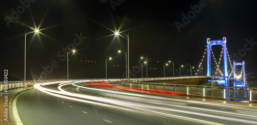 Принти на полотні Thuan Phuoc Bridge, Da Nang nightlife with lights shining down bridges along the Han River shimmering