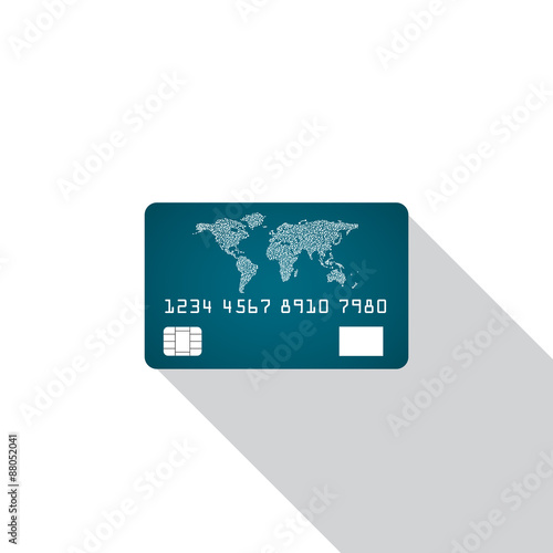  Credit card icon isolated on white background with shadow
