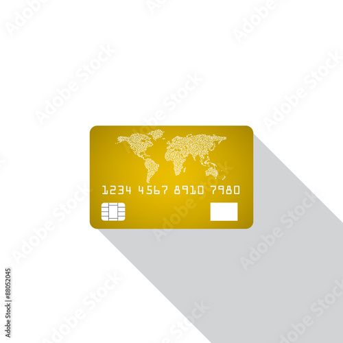  Credit card icon isolated on white background with shadow