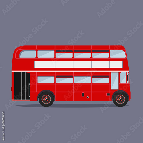 Vector. London buses colored silhouette 