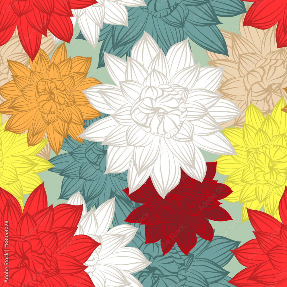Fototapeta premium Seamless floral pattern
