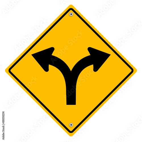 Yellow sign. Vector art.