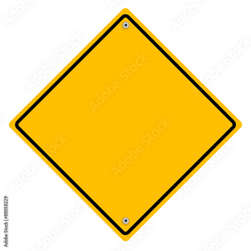 Yellow warning vector sign.