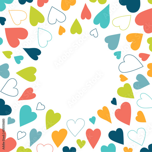 Heart background pattern. Round shape festival background isolated.