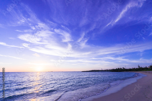 Twilight sunsets and beautiful beaches, Okinawa, Japan