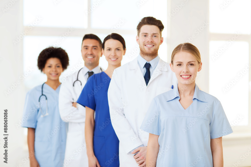 group of doctors and nurses at hospital group of doctors and nurses at hospital