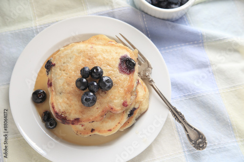 Pancakes with fresh blueberries © nebari