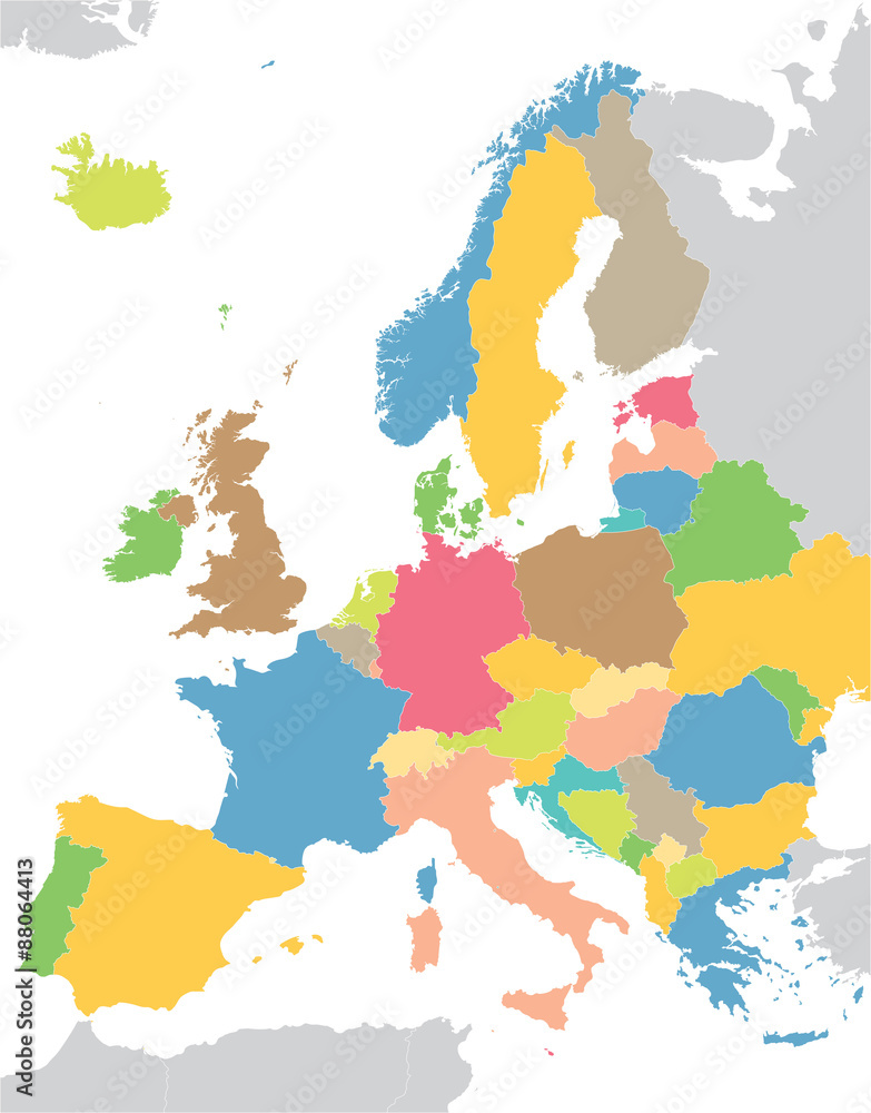 Obraz premium Europe colorful map
