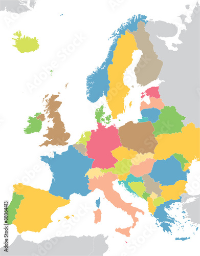 Europe colorful map