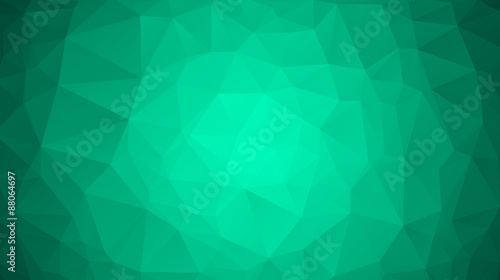Emerald green abstract polygonal geometric background. Low poly