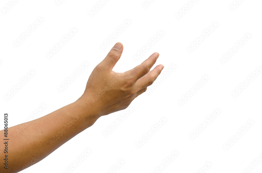 hand reaching for something isolated on a white background hand reaching for something isolated on a white background