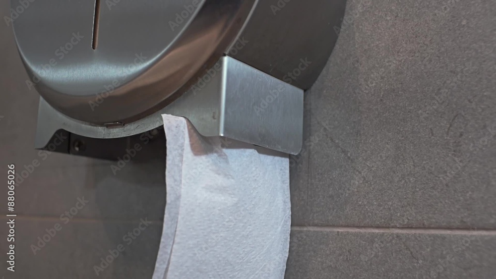 Taking too much toilet paper. Stock Video Adobe Stock