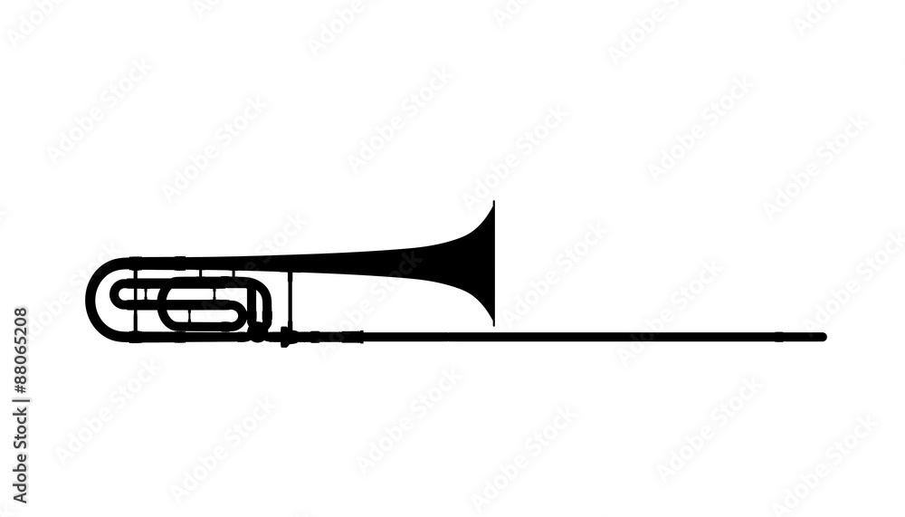Fototapeta premium Silhouette of trombone