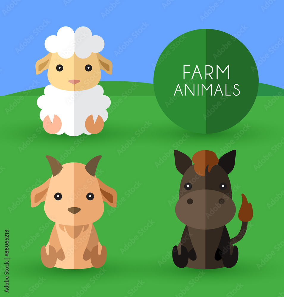 Farm Animals : Vector Illustration Farm Animals : Vector Illustration