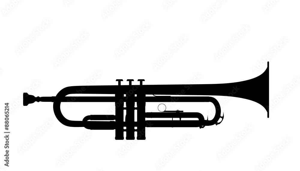 Naklejka premium Silhouette of trumpet