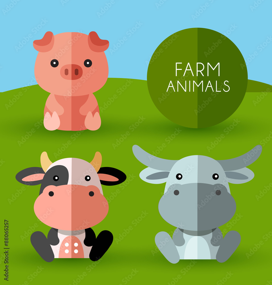 Obraz premium Farm Animals : Vector Illustration
