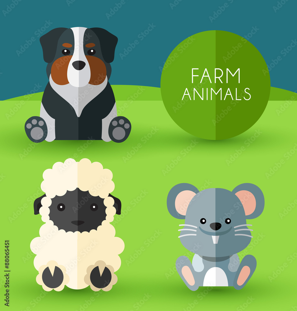 Obraz premium Farm Animals : Vector Illustration