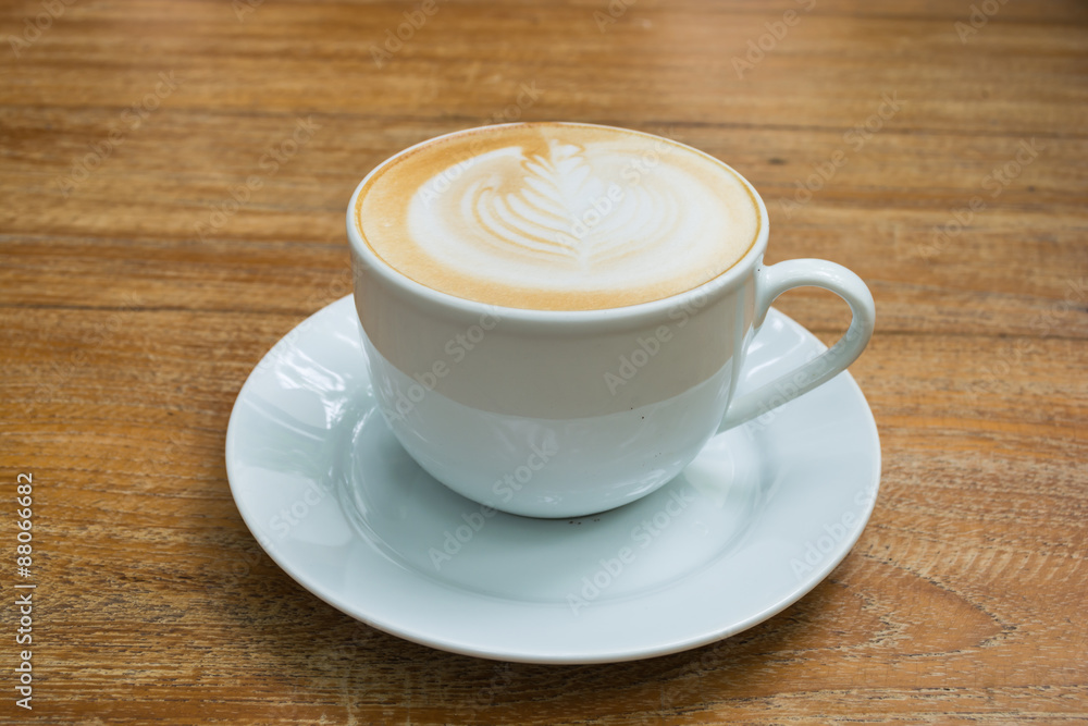 latte on wooden table brown color latte on wooden table brown color