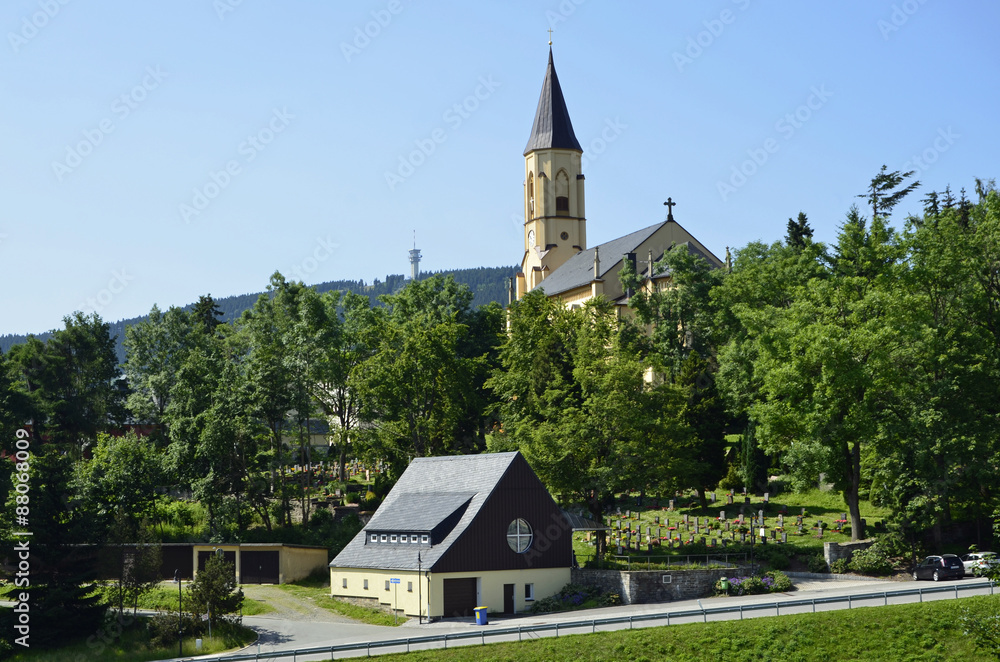 Pfarrkirche und Friedhof Oberwiesenthal, Erzgebirge