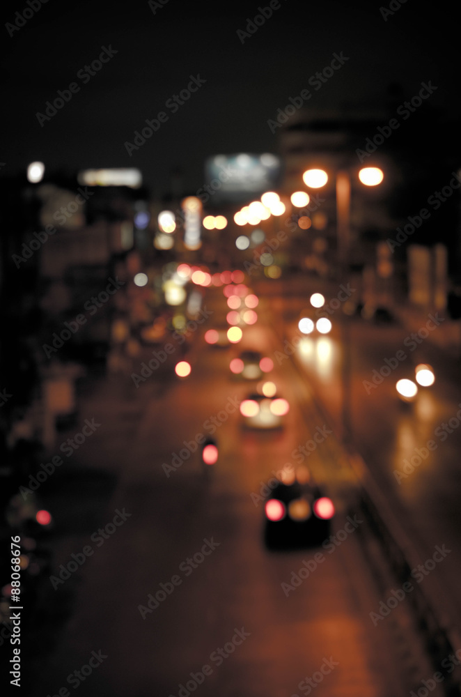 blur cars traffic on urban street tone vintage.