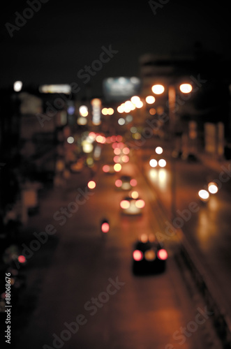blur cars traffic on urban street tone vintage.