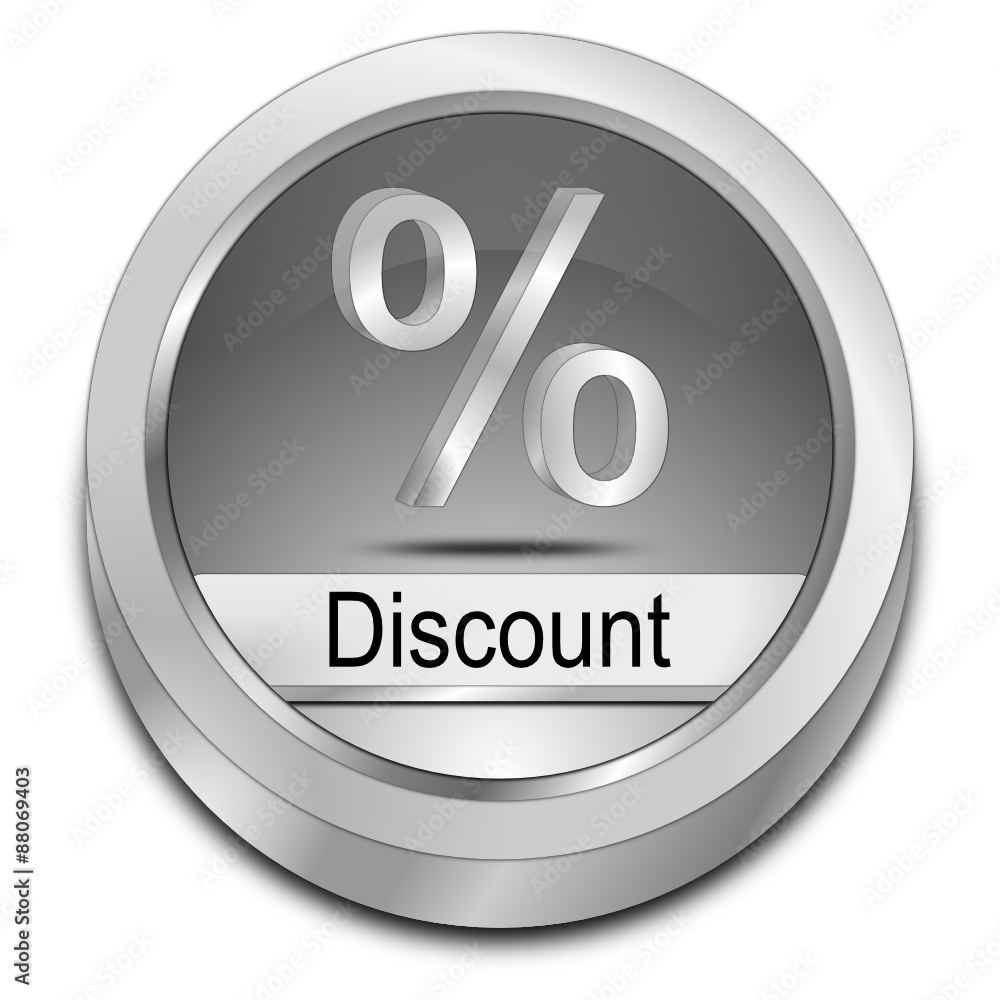 Discount button with percent symbol Discount button with percent symbol