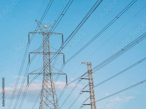 High voltage transmission lines.