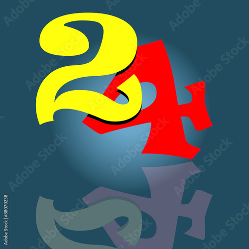 24 gelb rot