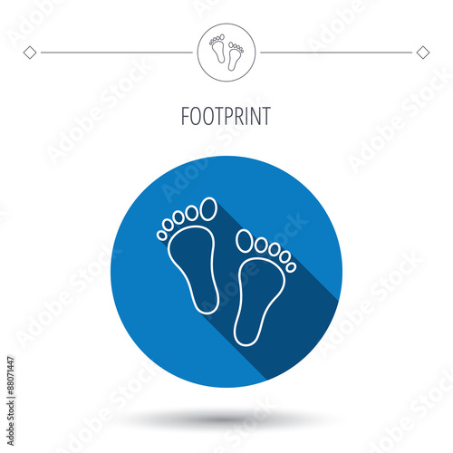 Baby footprints icon. Child feet sign.