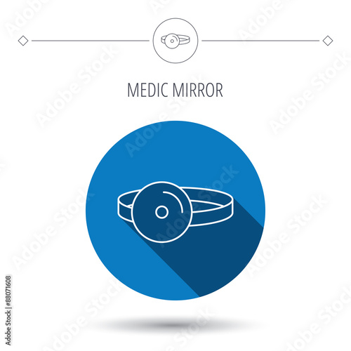 Medical mirror icon. ORL medicine sign.