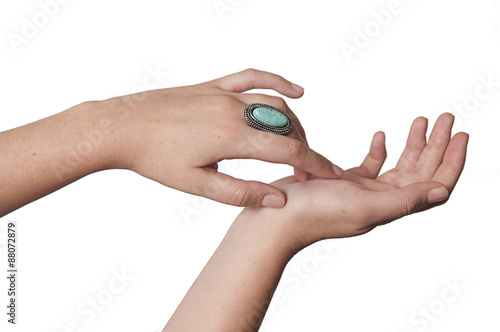Hand Posing with Turquoise Ring