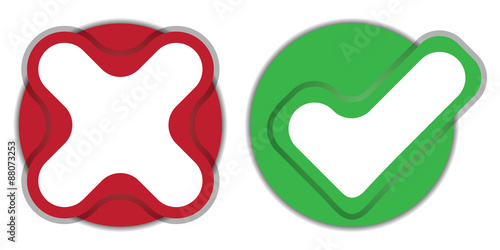 yes no check choice mark button vector web element isolated vote icon red cross green hook