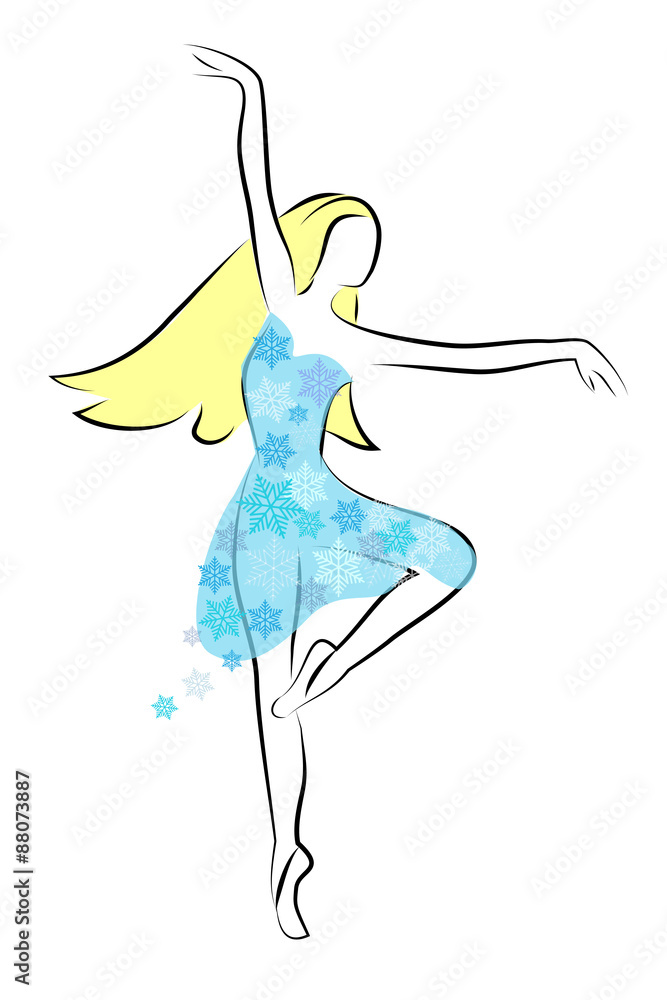 Obraz premium Winter girl, isolated on white