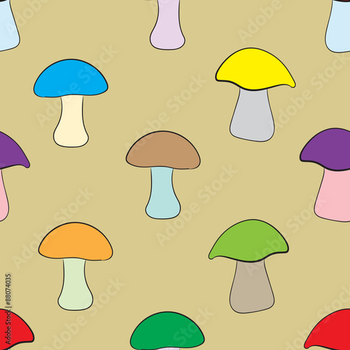 Seamless color mushrooms © Chernoskutov