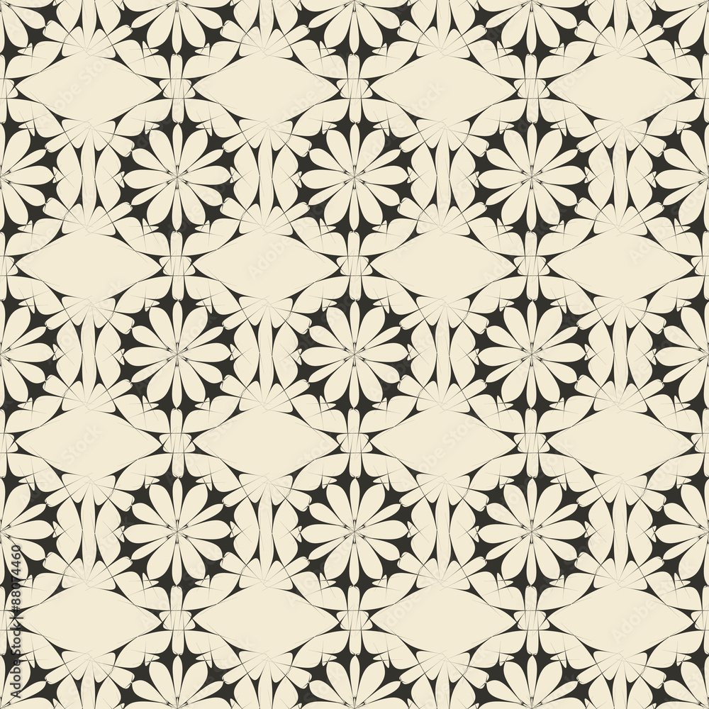 Geometric ornament seamless pattern. Monochrome design template seamless background. Round, polygonal and grunge motif endless texture. Geometric ornament seamless pattern. Monochrome design template seamless background. Round, polygonal and grunge motif endless texture.