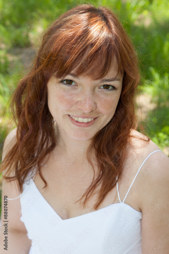 Young and natural young woman with red hair Young and natural young woman with red hair